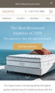 How saatvamattress.com looks like on a mobile device such as an iPhone.