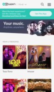 How saavn.com looks like on a mobile device such as an iPhone.