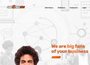 How sabotageads.com looks like on a tablet such as an iPad.