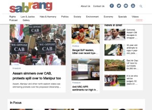 How sabrangindia.in looks like on a tablet such as an iPad.