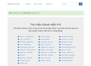 How sachvui.com looks like on a tablet such as an iPad.