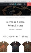 How sacredsurreal.com looks like on a mobile device such as an iPhone.