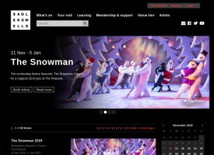 How sadlerswells.com looks like on a tablet such as an iPad.