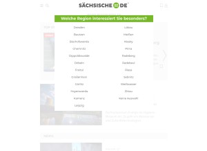 How saechsische.de looks like on a tablet such as an iPad.