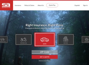 How safeauto.com looks like on a tablet such as an iPad.