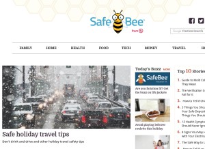 How safebee.com looks like on a tablet such as an iPad.