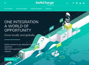 How safecharge.com looks like on a tablet such as an iPad.