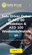 How safedriverdubai.ae looks like on a mobile device such as an iPhone.