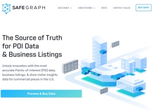 How safegraph.com looks like on a tablet such as an iPad.