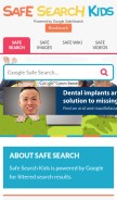 How safesearchkids.com looks like on a mobile device such as an iPhone.
