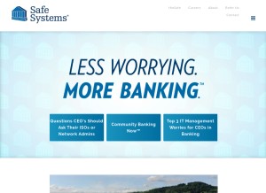 How safesystems.com looks like on a tablet such as an iPad.