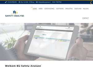How safetyanalyse.nl looks like on a tablet such as an iPad.