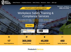 How safetyservicescompany.com looks like on a tablet such as an iPad.