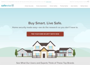 How safewise.com looks like on a tablet such as an iPad.