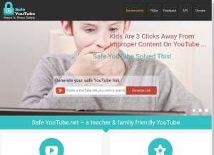 How safeyoutube.net looks like on a tablet such as an iPad.