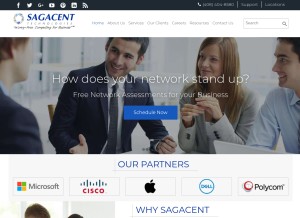 How sagacent.com looks like on a tablet such as an iPad.