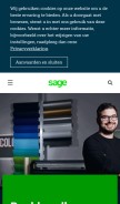 How sage.be looks like on a mobile device such as an iPhone.