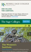 How sage.edu looks like on a mobile device such as an iPhone.