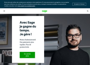 How sage.fr looks like on a tablet such as an iPad.
