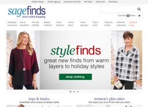 How sagefinds.com looks like on a tablet such as an iPad.