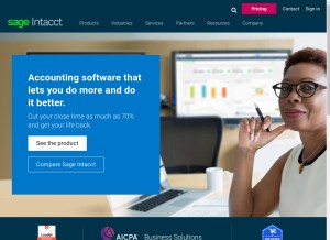 How sageintacct.com looks like on a tablet such as an iPad.