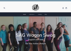 How sagwagonswag.com looks like on a tablet such as an iPad.