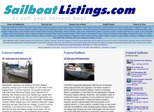 How sailboatlistings.com looks like on a tablet such as an iPad.