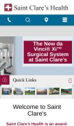How saintclares.com looks like on a mobile device such as an iPhone.