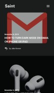 How saintlad.com looks like on a mobile device such as an iPhone.