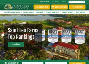 How saintleo.edu looks like on a tablet such as an iPad.