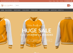How saitamasportswear.com looks like on a tablet such as an iPad.