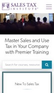 How salestaxinstitute.com looks like on a mobile device such as an iPhone.