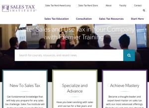 How salestaxinstitute.com looks like on a tablet such as an iPad.