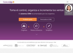 How salesup.com looks like on a tablet such as an iPad.