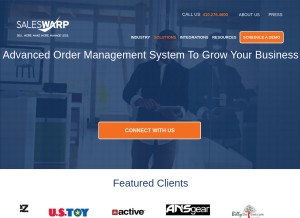 How saleswarp.com looks like on a tablet such as an iPad.