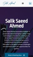 How salikahmed.com looks like on a mobile device such as an iPhone.