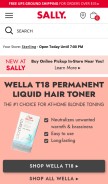 How sallybeauty.com looks like on a mobile device such as an iPhone.