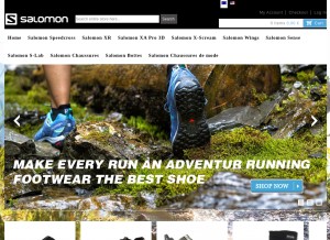 How salomontrailsneakers.run looks like on a tablet such as an iPad.