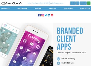 How saloncloudsplus.com looks like on a tablet such as an iPad.