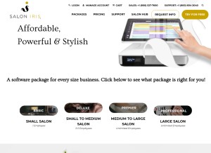 How saloniris.com looks like on a tablet such as an iPad.