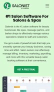 How salonist.io looks like on a mobile device such as an iPhone.
