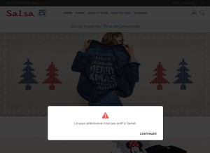 How salsajeans.com looks like on a tablet such as an iPad.