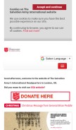 How salvationarmy.org looks like on a mobile device such as an iPhone.