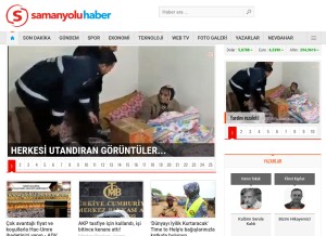 How samanyoluhaber.com looks like on a tablet such as an iPad.