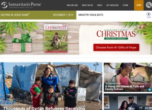 How samaritanspurse.org looks like on a tablet such as an iPad.