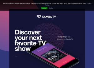How samba.tv looks like on a tablet such as an iPad.