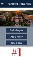 How samford.edu looks like on a mobile device such as an iPhone.
