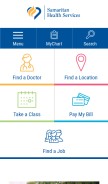 How samhealth.org looks like on a mobile device such as an iPhone.