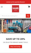 How samisshop.com looks like on a mobile device such as an iPhone.