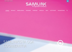 How samlink.fi looks like on a tablet such as an iPad.